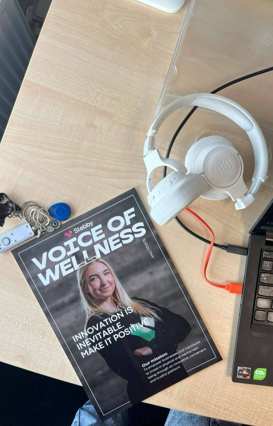 Poster showing Anu's portrait with the title 'Voice of Wellness
